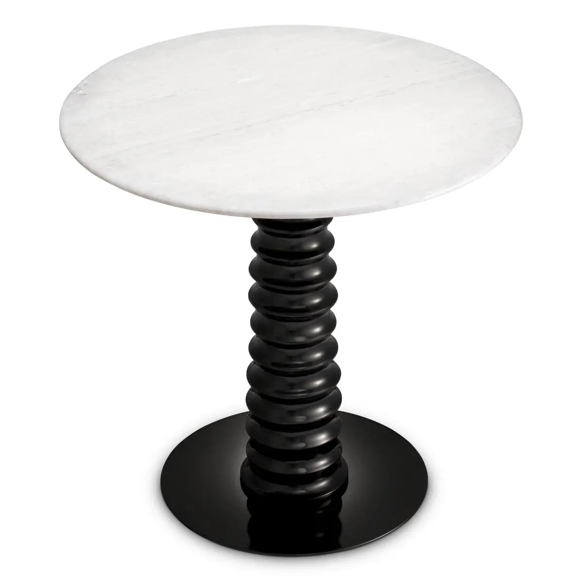 Dining Table Verano Black Finish White Marble Top