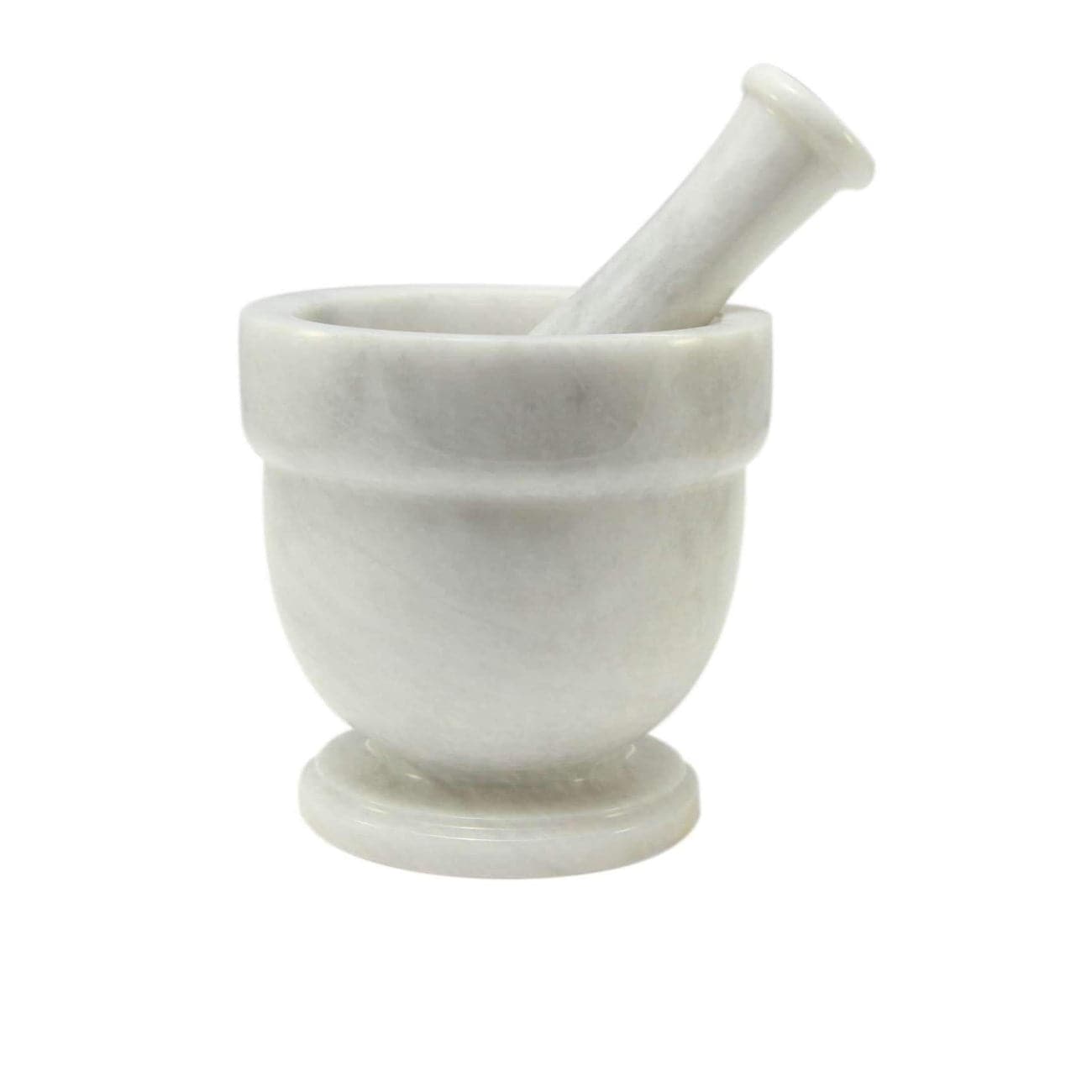 Large Marble Mortar and Pestle Set-Marble Crafter-MC-MO15-PW-Bar DecorPearl White-3-France and Son