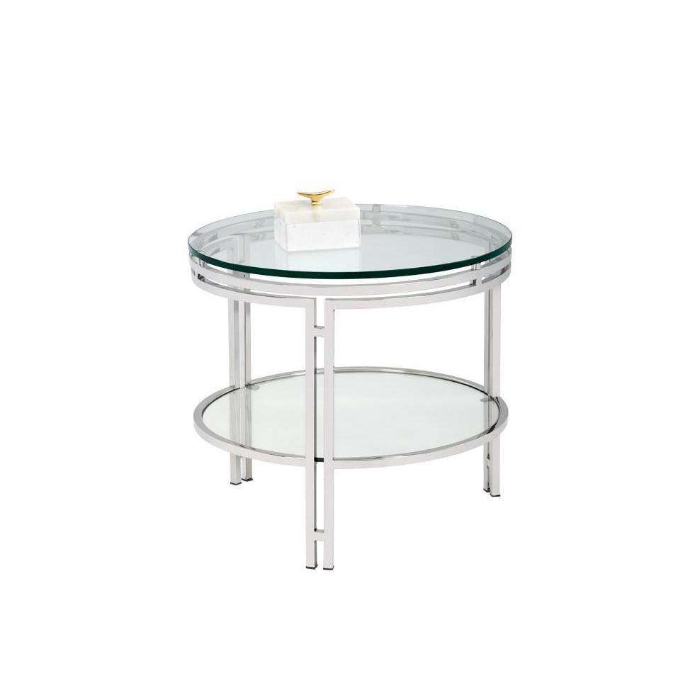 Andros End Table-Sunpan-SUNPAN-101054-Side TablesPolished Nickel-2-France and Son