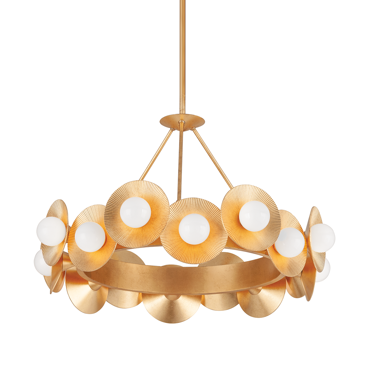 Emerald 16 Light Chandelier Vintage Gold Leaf-Corbett Lighting-CORBETT-333-32-VGL-Chandeliers-1-France and Son