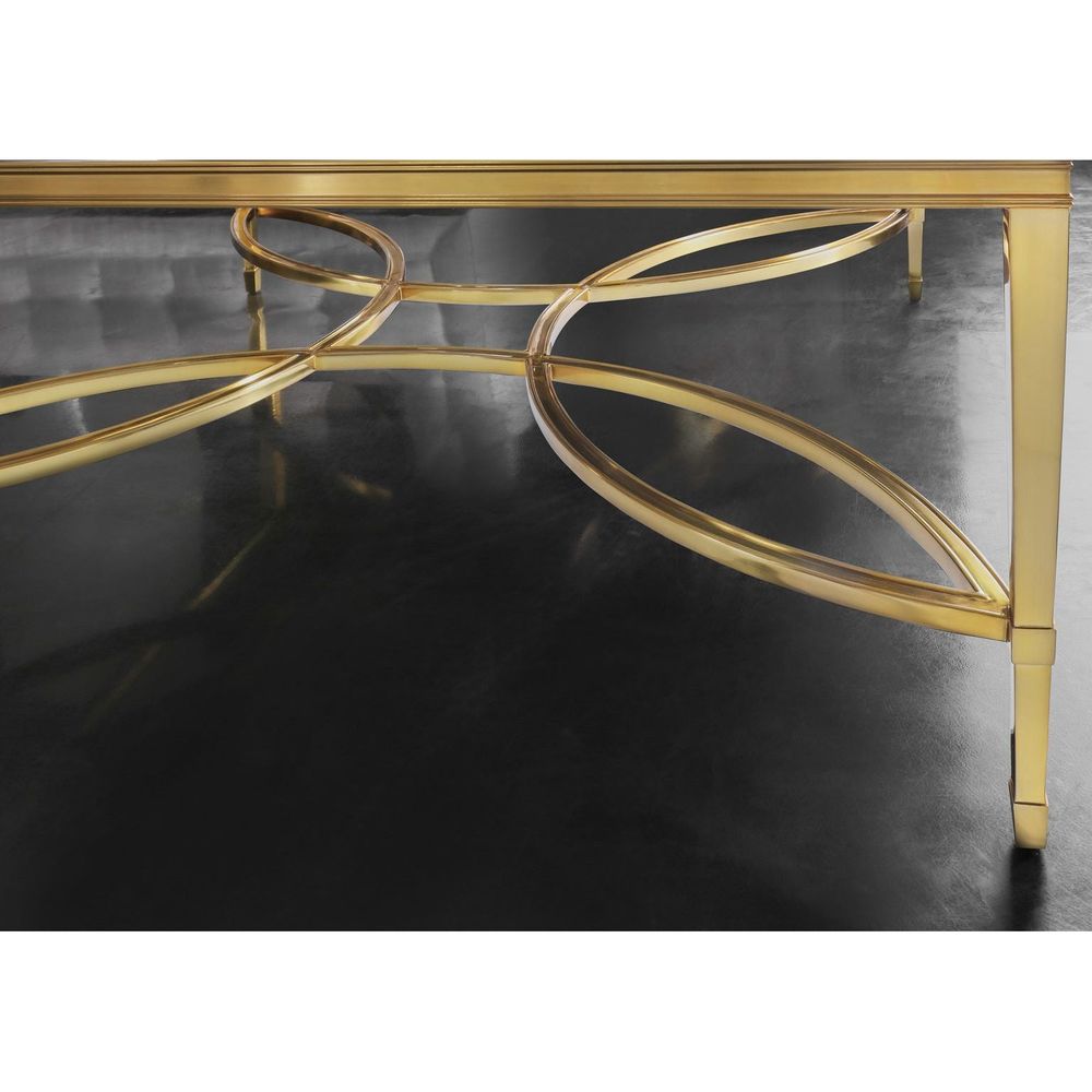 Alternate view of Brielle Cocktail, featuring metal, glass, and fixed four-leg base.