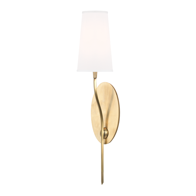 Rutland 1 Light Wall Sconce With White Shades-Hudson Valley-HVL-3711-PN-WS-Wall Lighting-2-France and Son