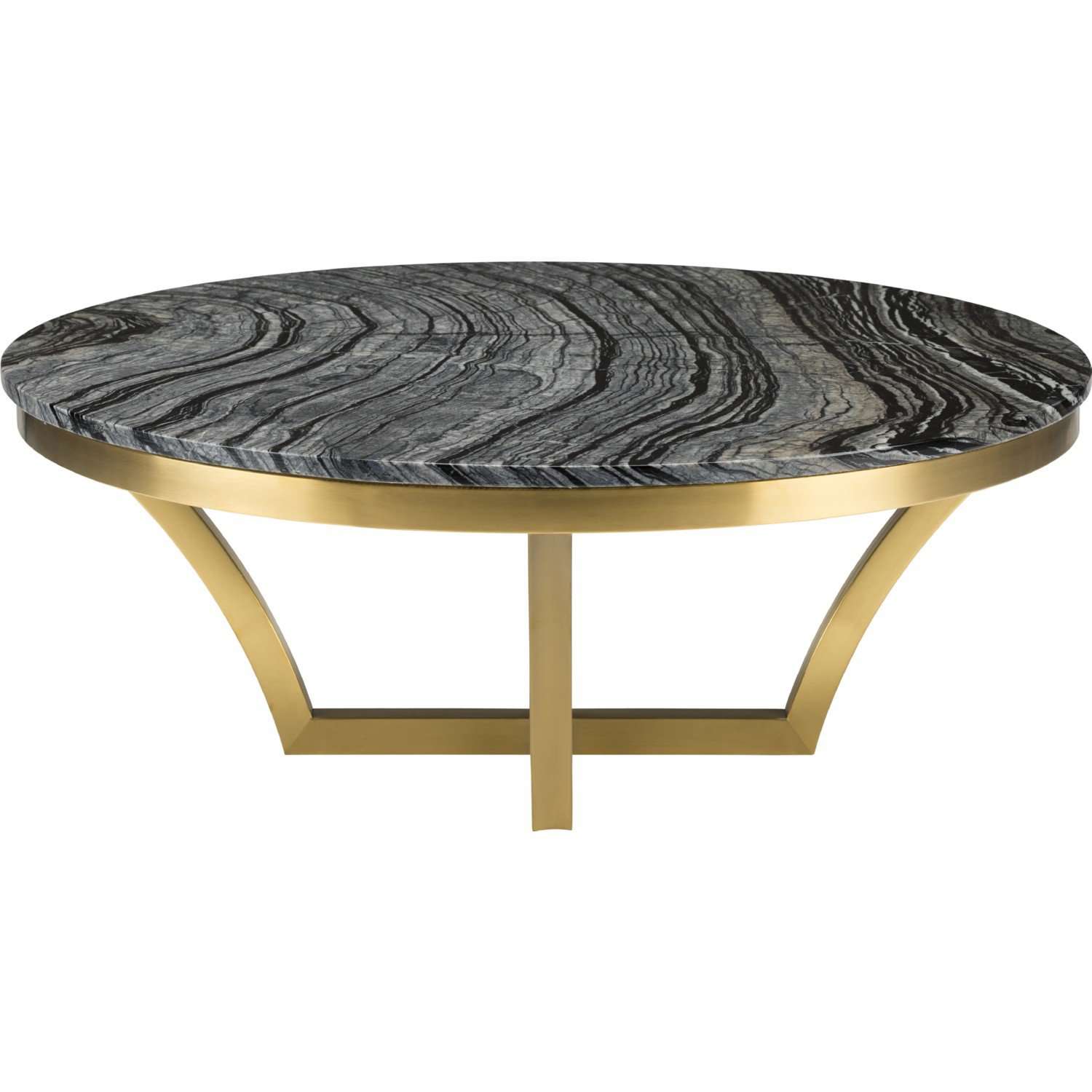 Aurora Coffee Table-Nuevo-NUEVO-HGNA293-Coffee Tablesbrushed gold base-black wood vein-4-France and Son