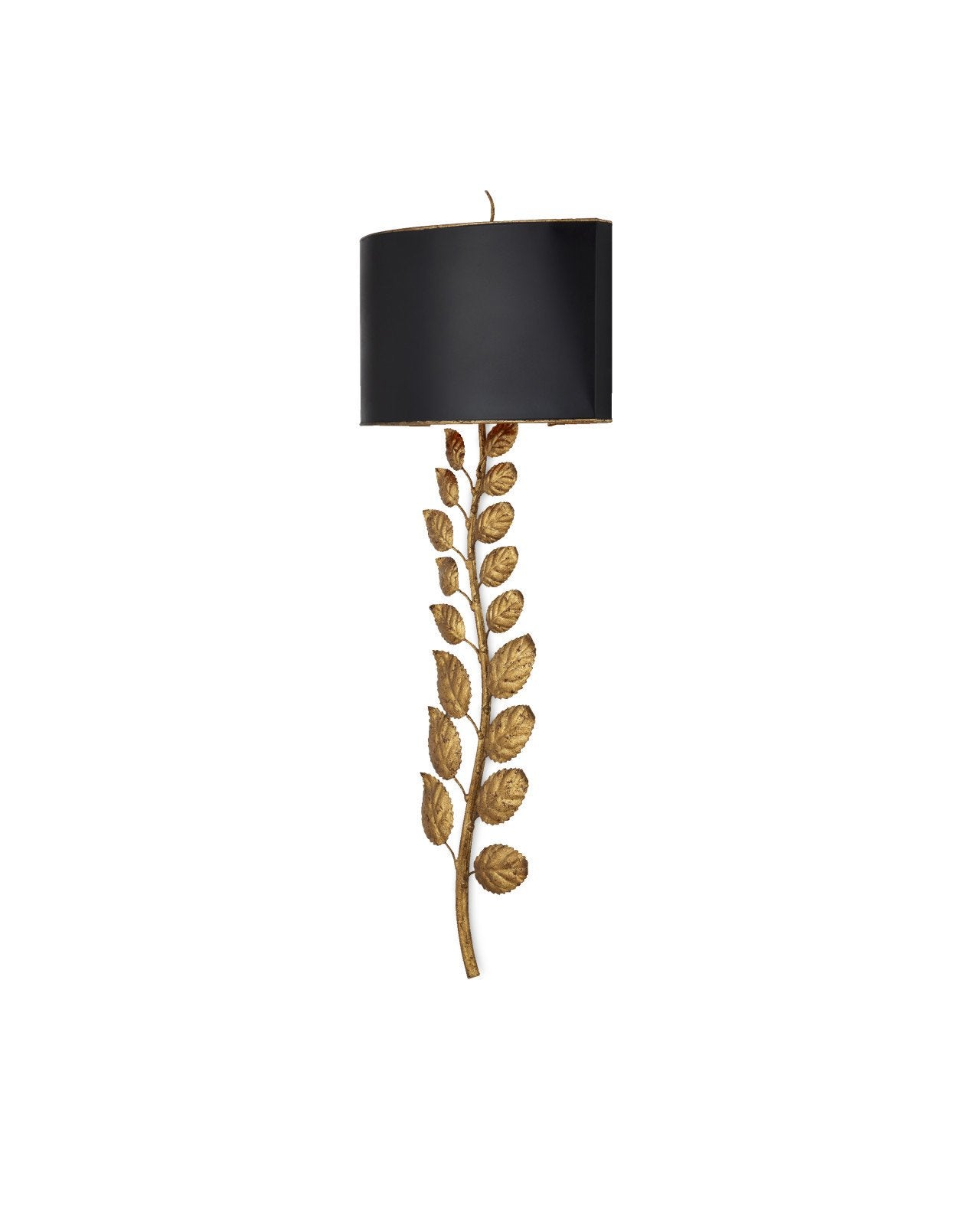 Birdwood Gold Wall Sconce, Black Shade