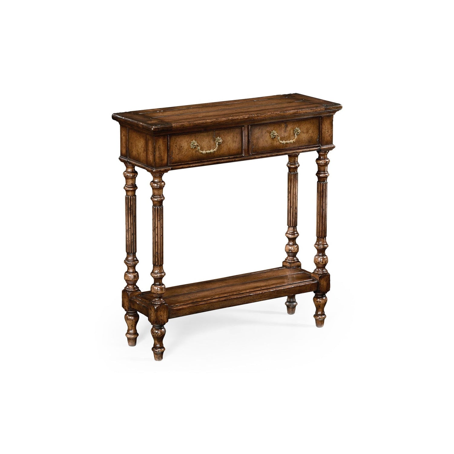 Small Narrow Walnut Console Table-Jonathan Charles-JCHARLES-493143-WCD-Console Tables-1-France and Son