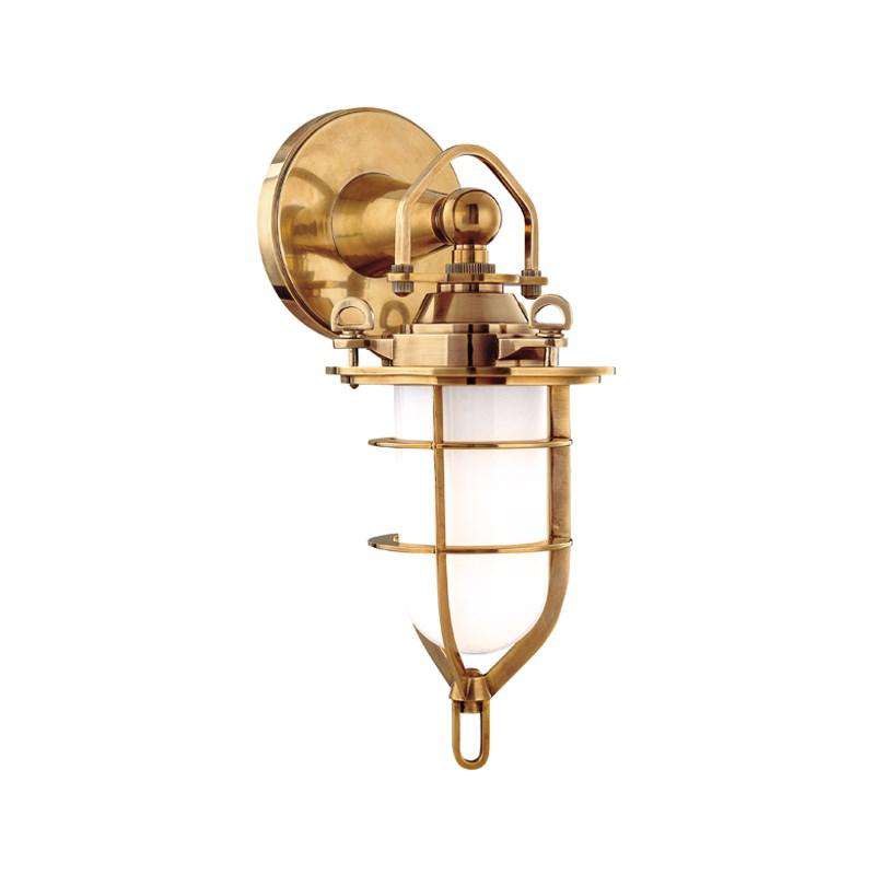 New Canaan 1 Light Bath Bracket-Hudson Valley-HVL-6501-AGB-Bathroom LightingAged Brass-1-France and Son