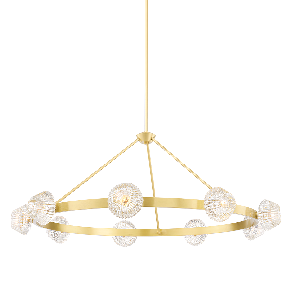 Barclay 9 Light Chandelier-Hudson Valley-HVL-6150-AGB-ChandeliersAged Brass-1-France and Son