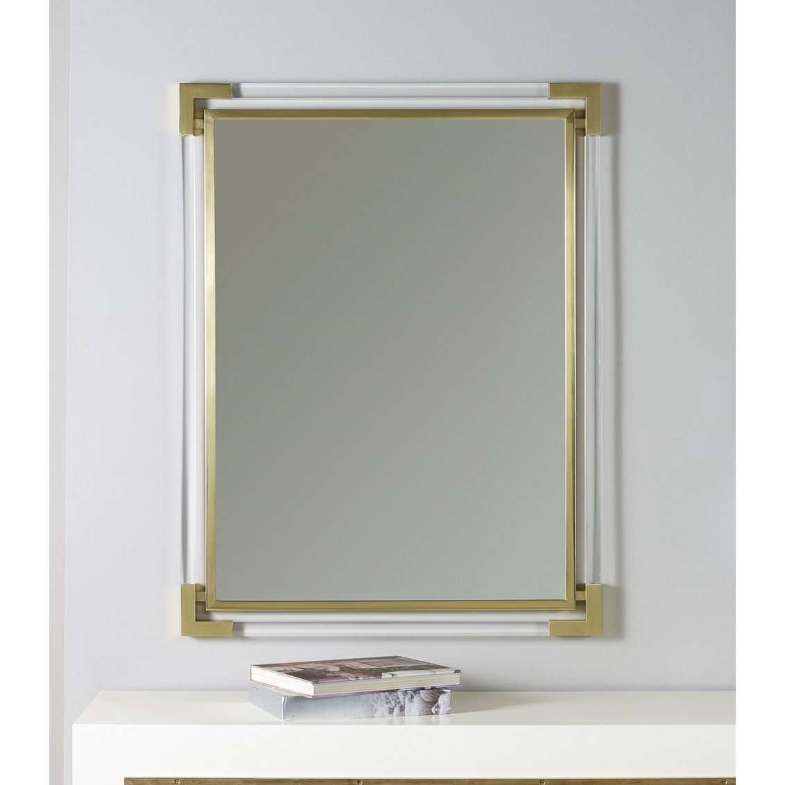 Brass Mirror With Plexi-Modern History-MODERN-MH701F01-Mirrors-1-France and Son
