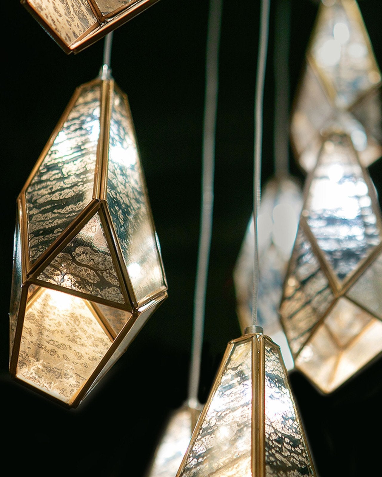 Glace Mirror 36-Light Round Multi-Drop Pendant