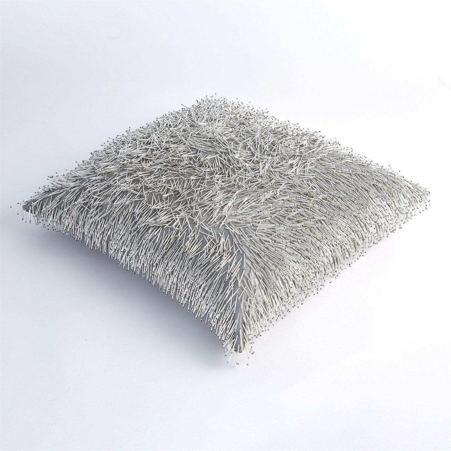 Shimmy Fringe Pillow - Silver-Global Views-GVSA-AS9.90003-Pillows-1-France and Son