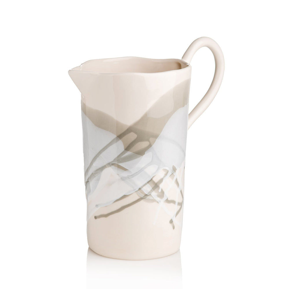 Splash, Ceramic Pitcher Gray and White-ABIGAILS-ABIGAILS-400362-Bar Decor-1-France and Son