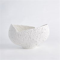 Asymmetrical Stipple Bowl-Matte White-Global Views-GVSA-7.10370-Bowls-1-France and Son