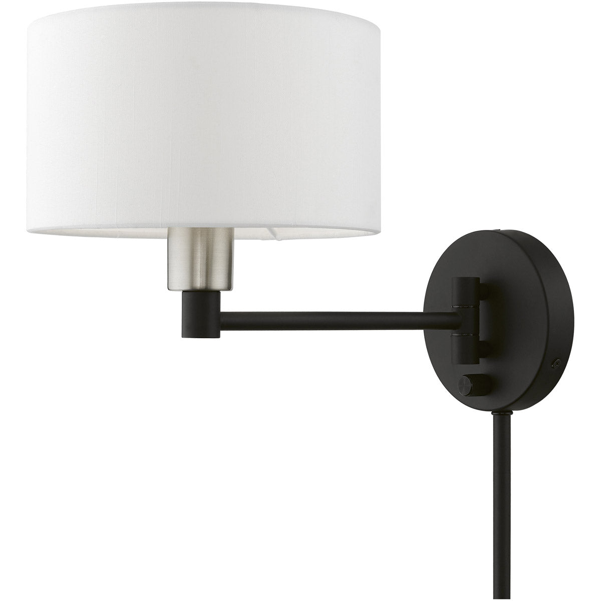 Swing Arm Wall Lamps-Livex Lighting-LIVEX-40080-04-Wall LightingBlack with Brushed Nickel Accent-1-France and Son
