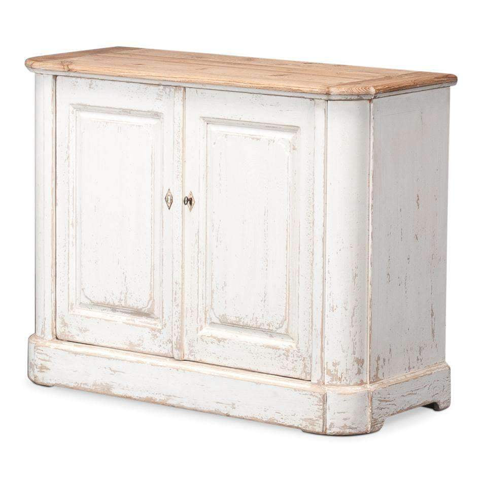 Antique White Wash Sideboard 2 Door-SARREID-SARREID-40118-Sideboards & Credenzas-1-France and Son