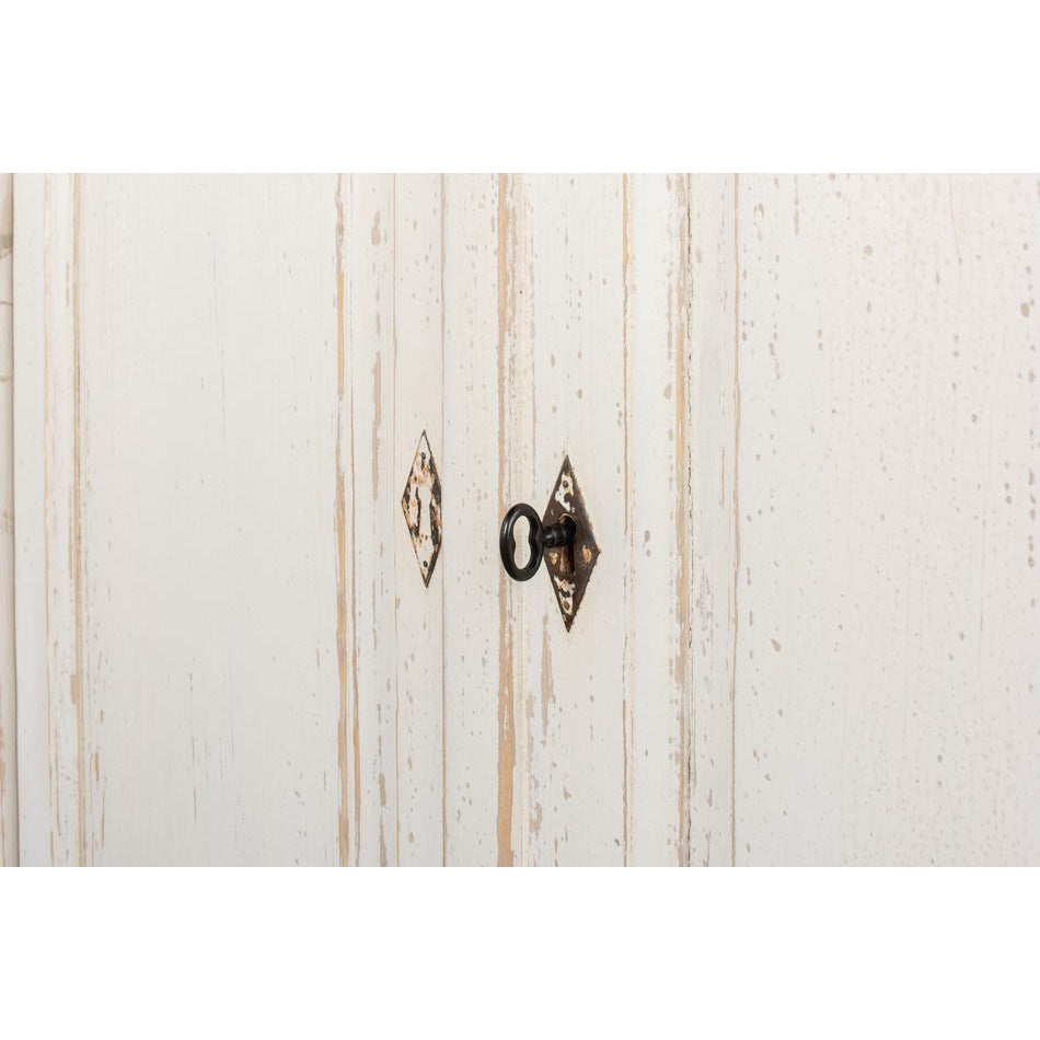 Antique White Wash Sideboard 2 Door-SARREID-SARREID-40118-Sideboards & Credenzas-10-France and Son