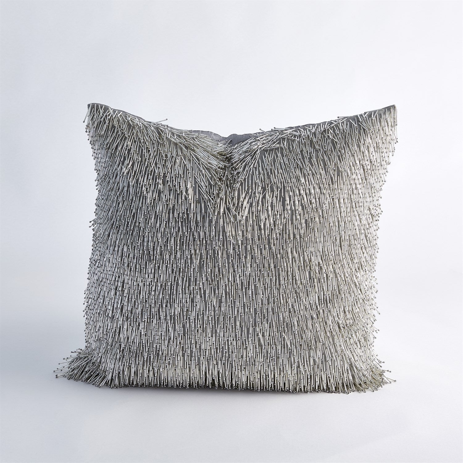 Shimmy Fringe Pillow - Silver-Global Views-GVSA-AS9.90003-Pillows-3-France and Son