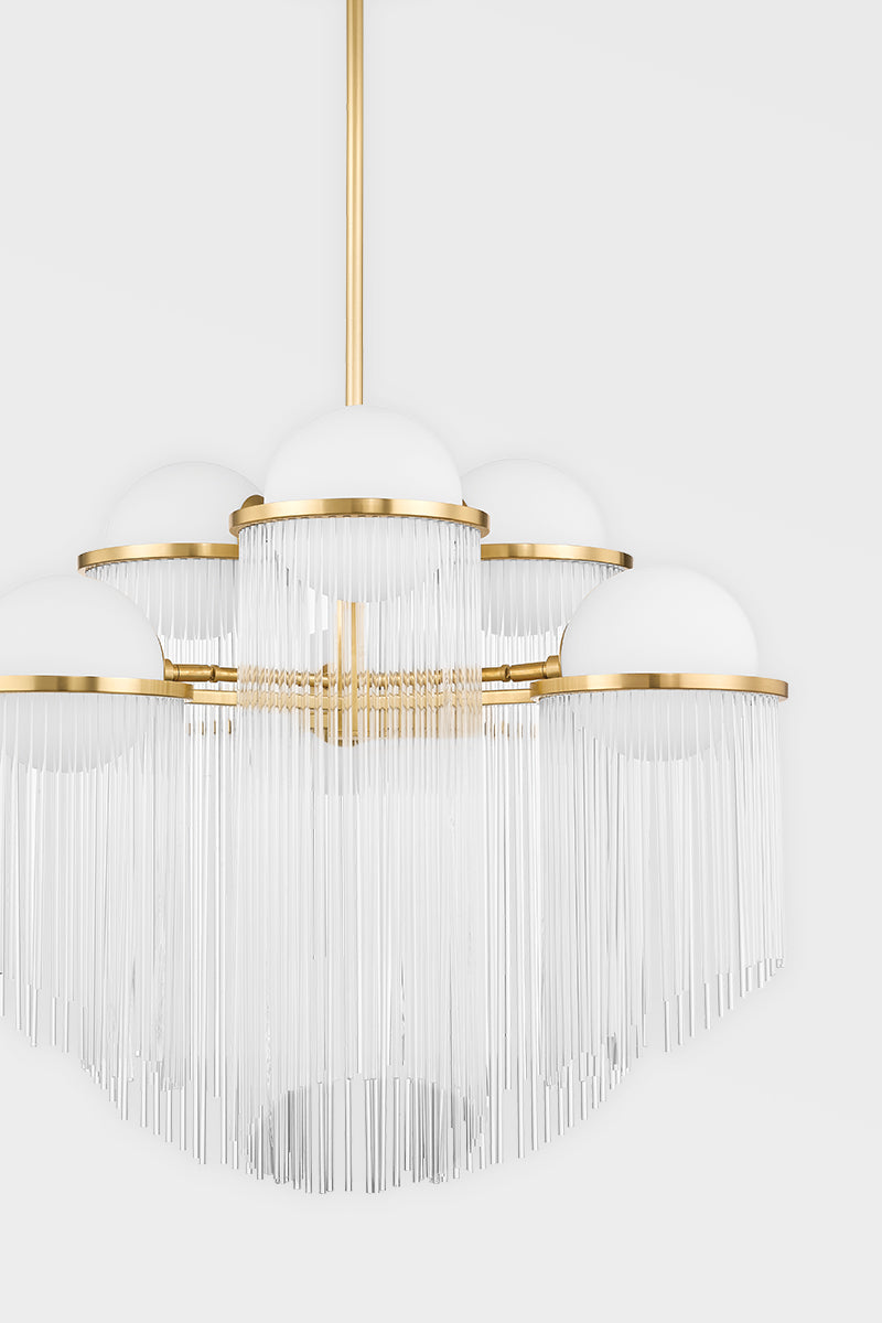 Celestial 7 Light Semi Flush Aged Brass-Corbett Lighting-CORBETT-398-26-AGB-Flush Mounts-4-France and Son