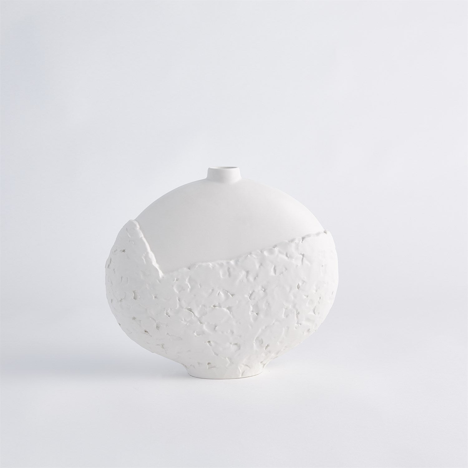 Asymmetrical Stipple Vase-Global Views-GVSA-7.10369-VasesSmall-Matte White-4-France and Son