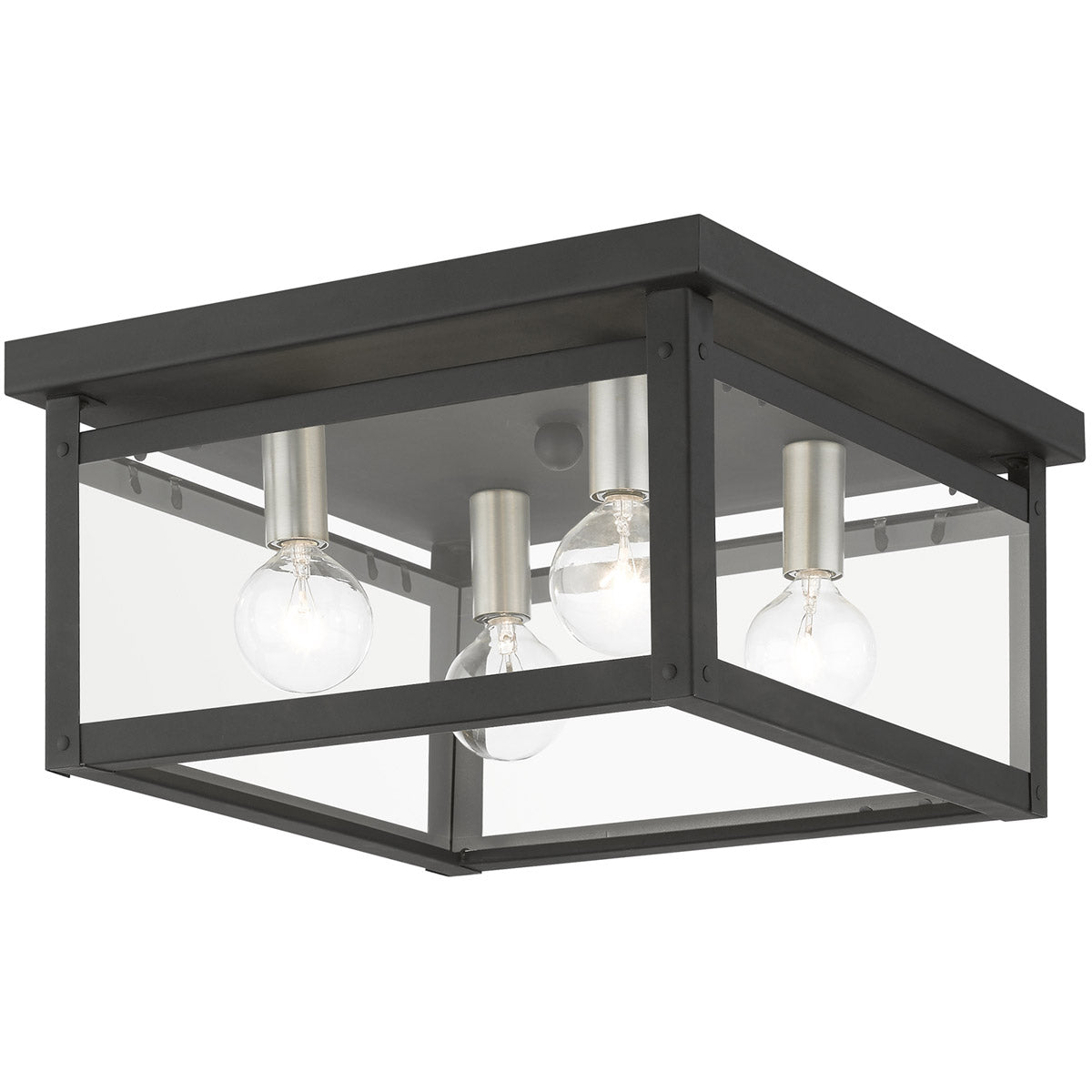 Milford 4 Light 11 inch - Candles Flush Mount Ceiling Light-Livex Lighting-LIVEX-4032-04-Flush Mounts-1-France and Son