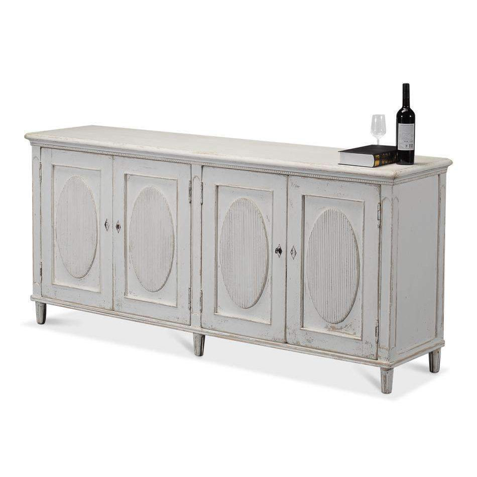 Whitewash Ribbon Cabinet-SARREID-SARREID-40381-Sideboards & Credenzas-5-France and Son