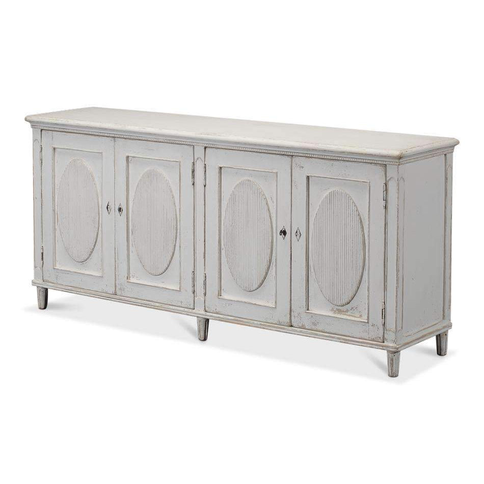 Whitewash Ribbon Cabinet-SARREID-SARREID-40381-Sideboards & Credenzas-1-France and Son