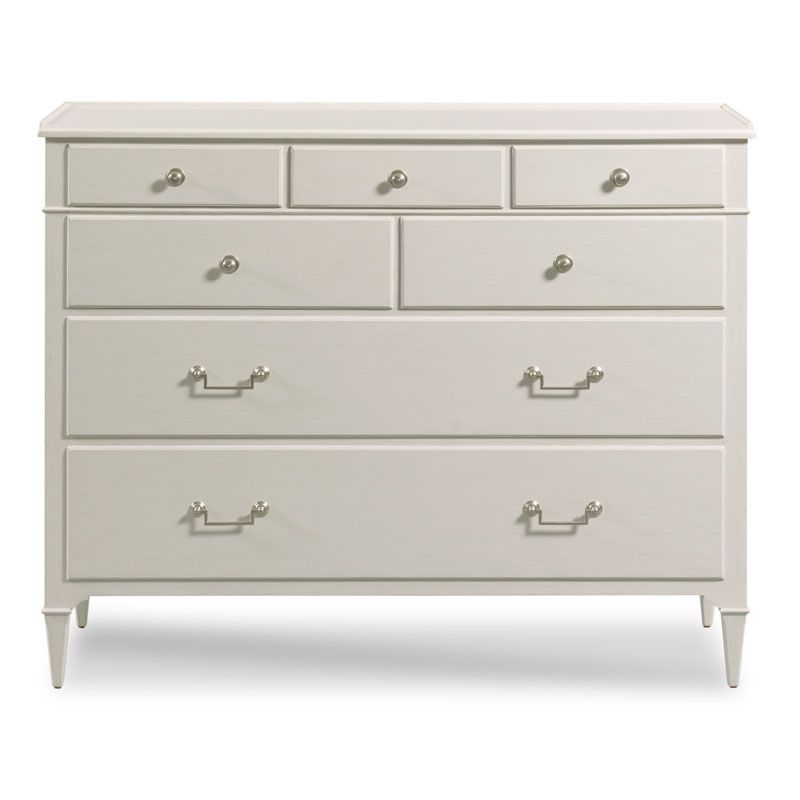 Alternate view of Marseille Dressing Chest, featuring painted finish, wood, metal, and seven-drawer storage configuration.