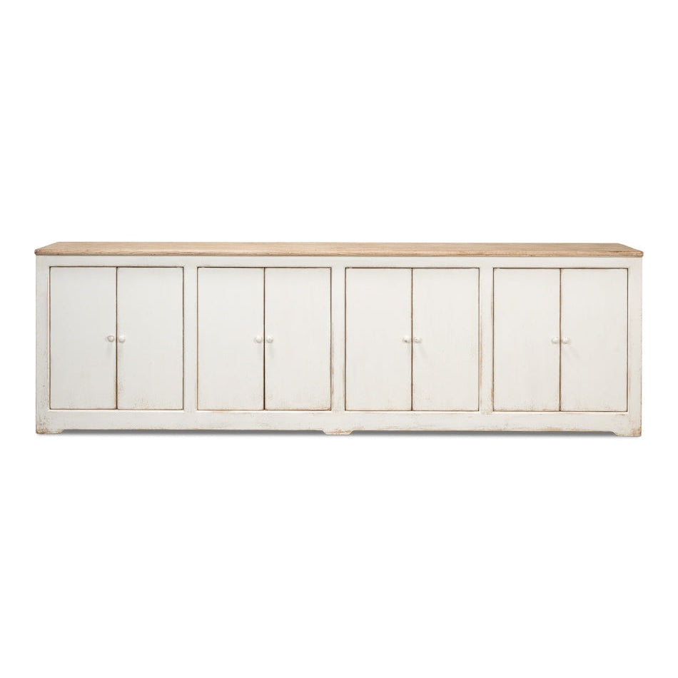 Eight Is Enough Sideboard-SARREID-SARREID-40427-1-Sideboards & CredenzasAnt. White-1-France and Son