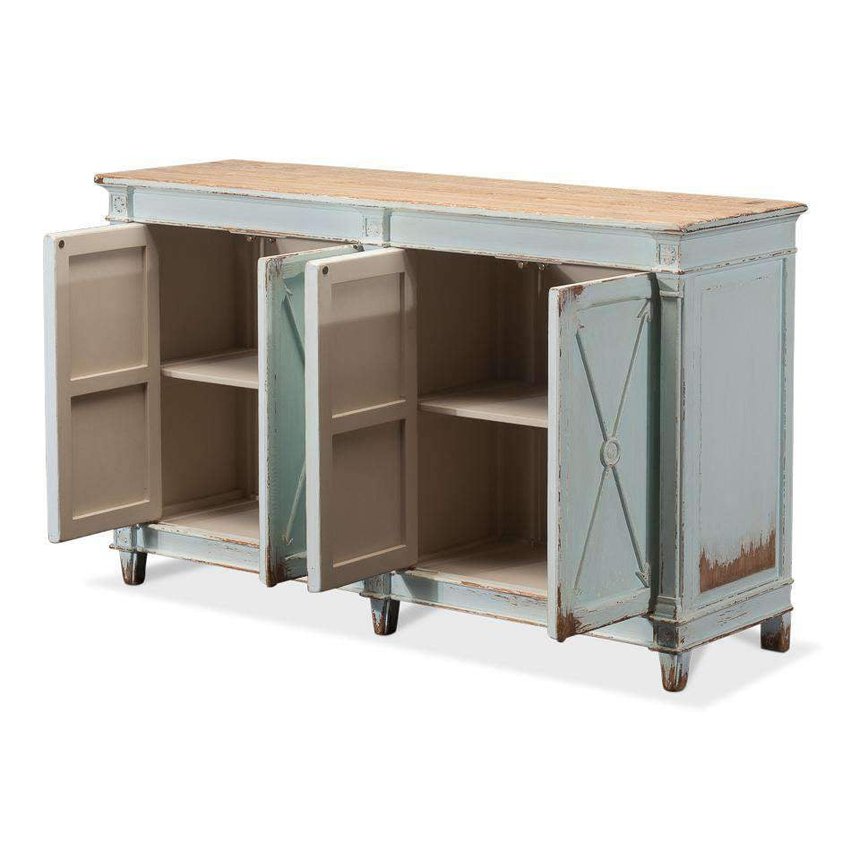Marksmen Cabinet-SARREID-SARREID-40428-3-Sideboards & CredenzasAntique Soft Blue Wash-13-France and Son
