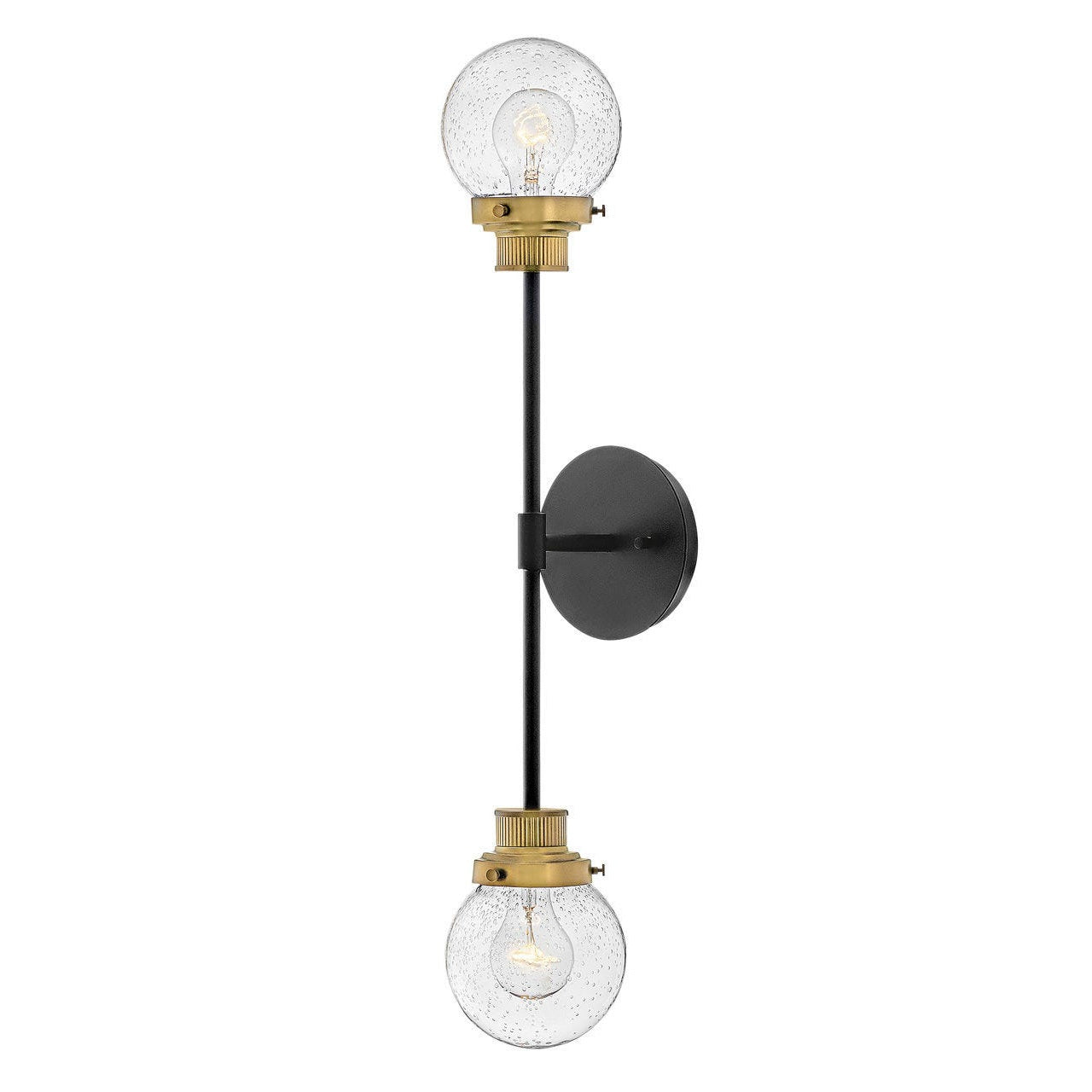 Poppy Two Light Sconce-Hinkley Lighting-HINKLEY-40692BK-Wall SconcesNON-LED-Brass Accents-1-France and Son