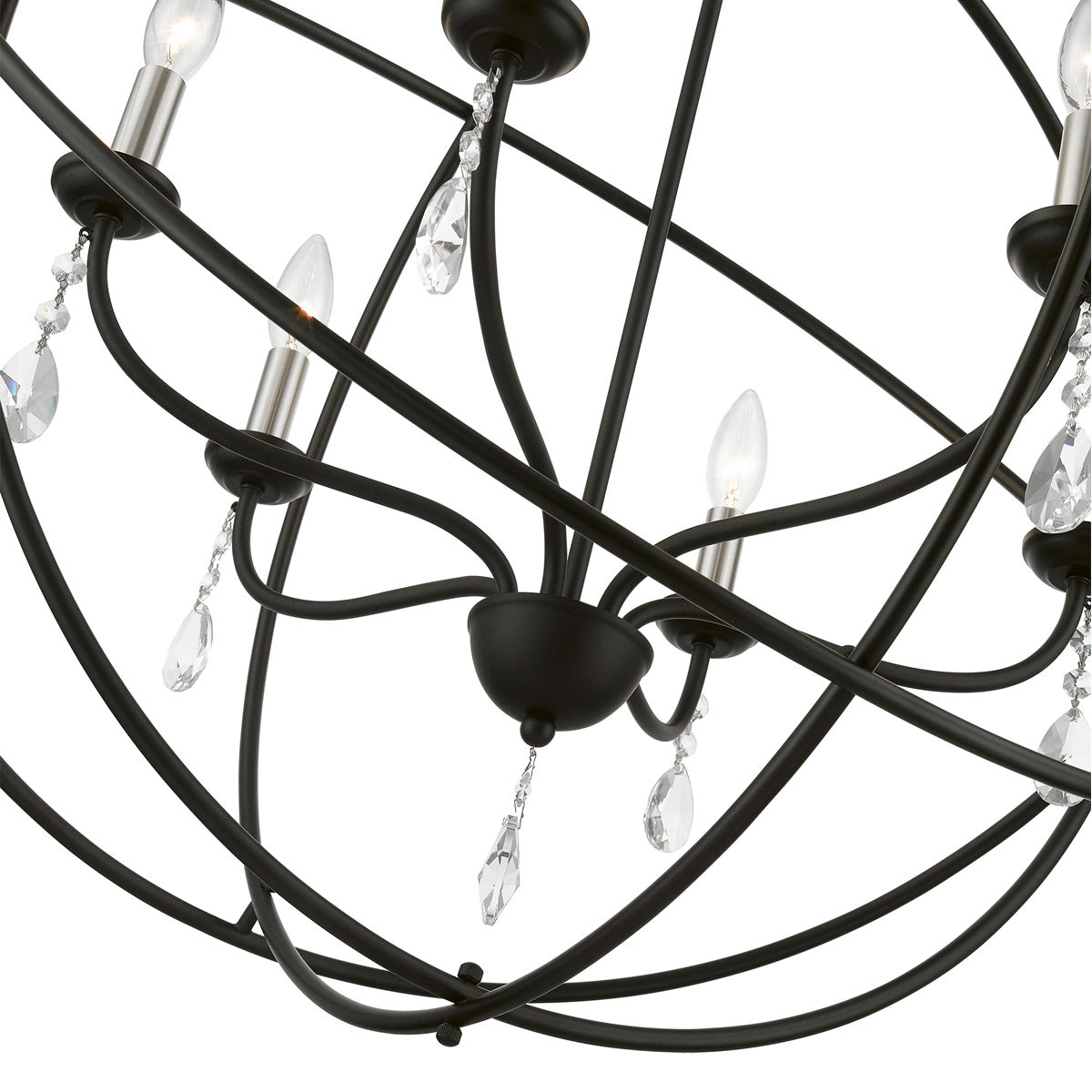 Aria 12 Inch 6 Light Mini Chandelier-Livex Lighting-LIVEX-40906-91-ChandeliersSilver-9-France and Son