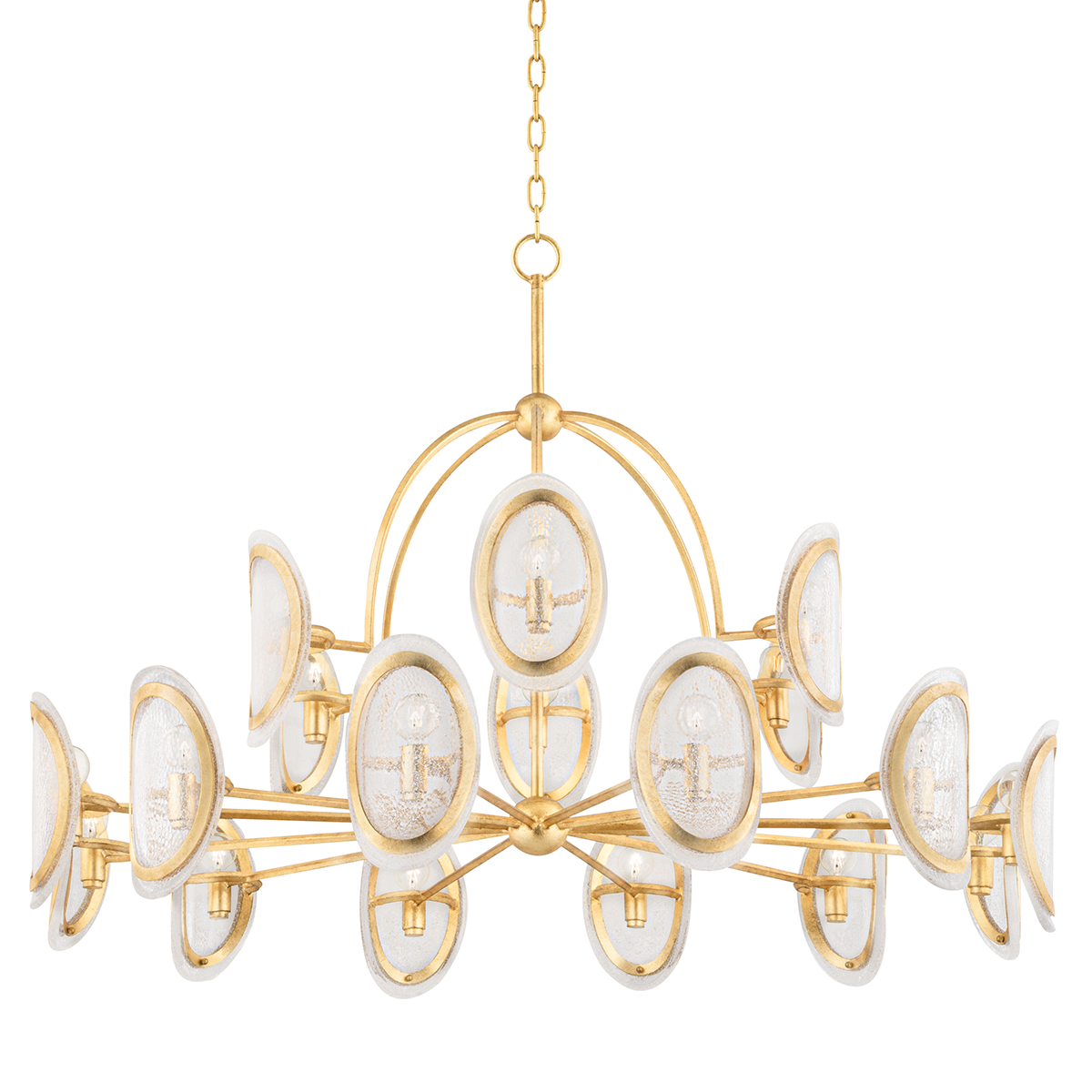 Danes 18 Light Chandelier Vintage Gold Leaf-Hudson Valley-HVL-1550-VGL-Chandeliers-1-France and Son