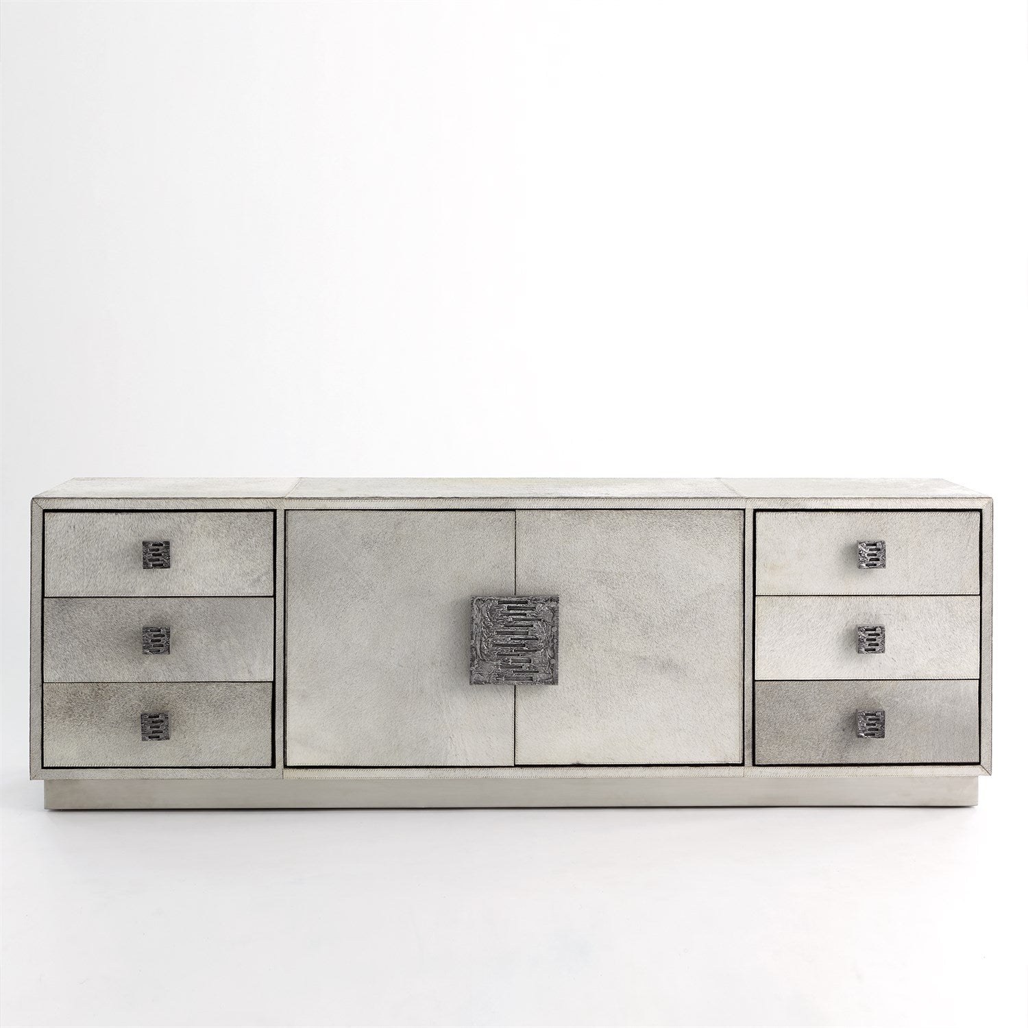 Metro Long Cabinet-Grey Hair-on-Hide-Global Views-GVSA-7.91047-Sideboards & Credenzas-2-France and Son