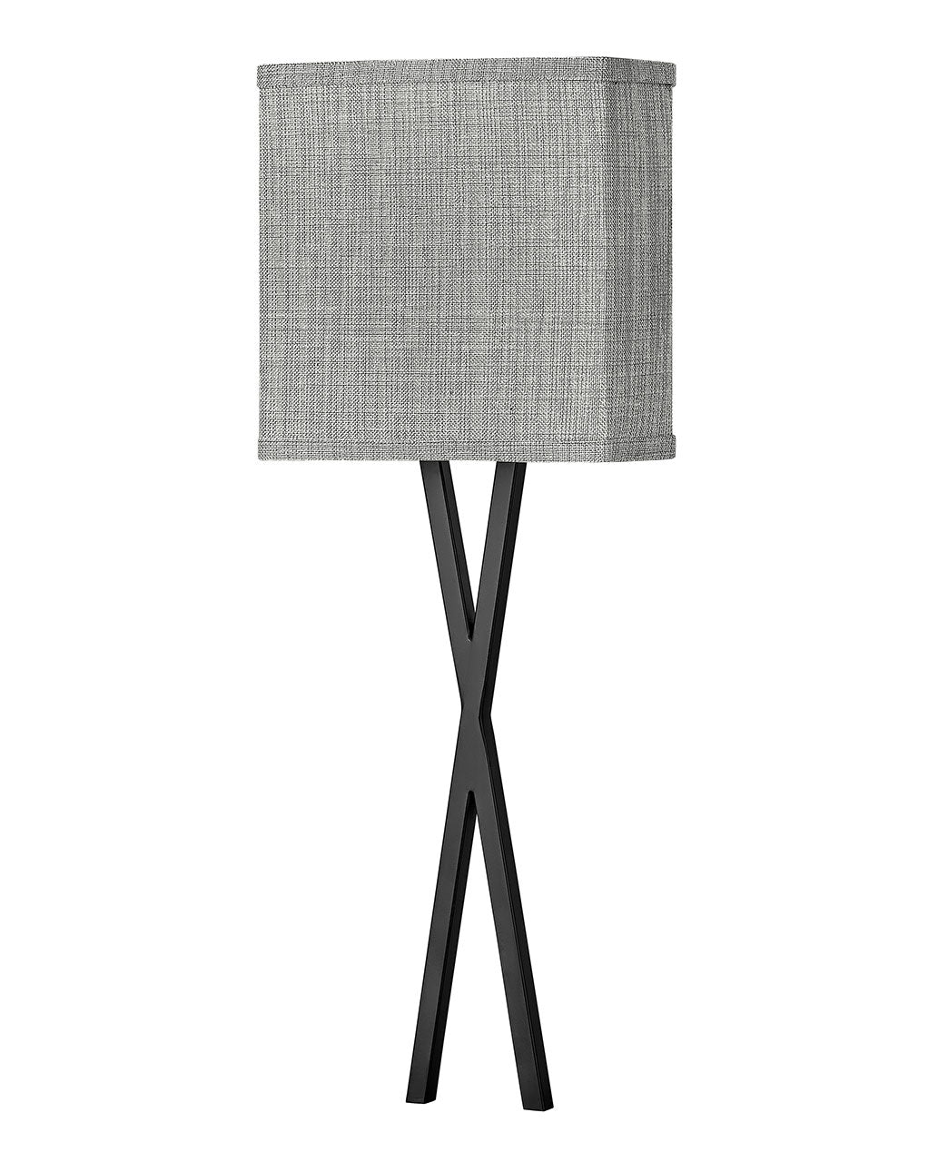 Axis Single Light Sconce-Hinkley Lighting-HINKLEY-41101BK-Outdoor Wall SconcesBlack-Heathered Gray Linen-3-France and Son