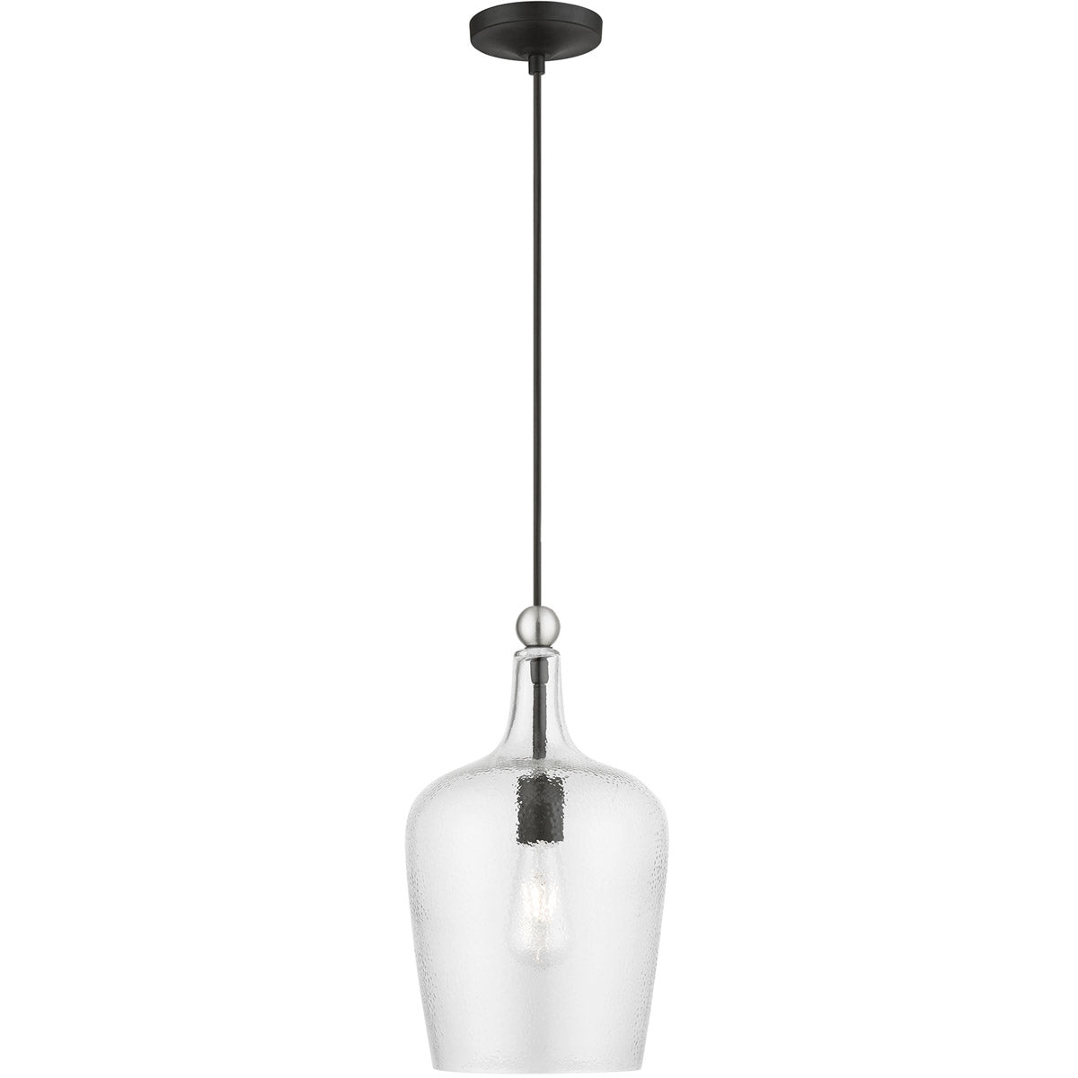 Avery 1 Light 9 inch - Single Pendant Ceiling Light-Livex Lighting-LIVEX-41237-04-PendantsBlack with Brushed Nickel Accent-4-France and Son