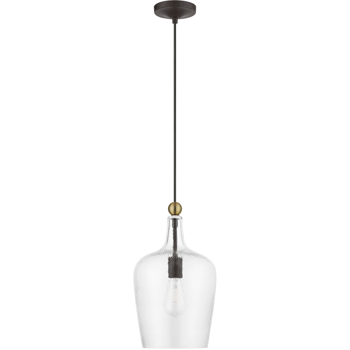 Avery 1 Light 9 inch - Single Pendant Ceiling Light-Livex Lighting-LIVEX-41237-07-PendantsBronze with Antique Brass Accent-6-France and Son