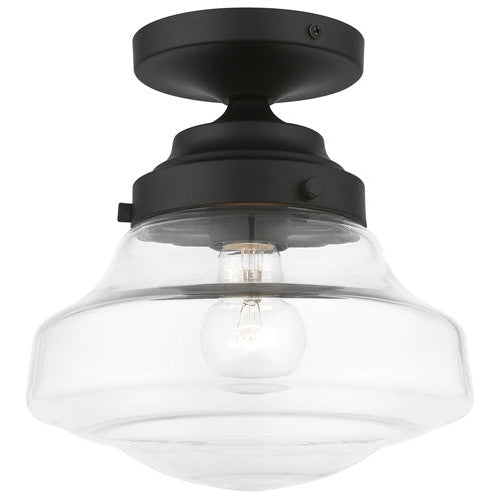 Avondale 1 Light 9 inch Black Semi-Flush Ceiling Light-Livex Lighting-LIVEX-41291-04-Flush Mounts-1-France and Son