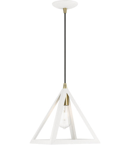 Pinnacle 1 Light 10 inch - Ceiling Light-Livex Lighting-LIVEX-41329-13-PendantsTextured White Metal Shade-7-France and Son