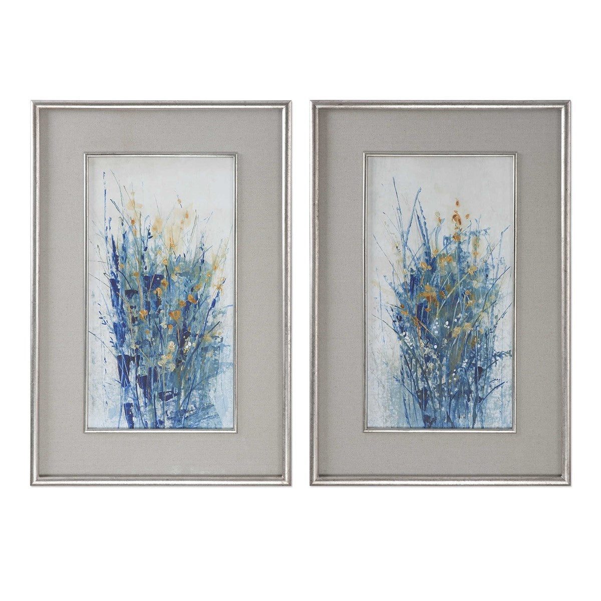 Indigo Florals Framed Art Set of 2-Uttermost-UTTM-41558-Wall Art-1-France and Son