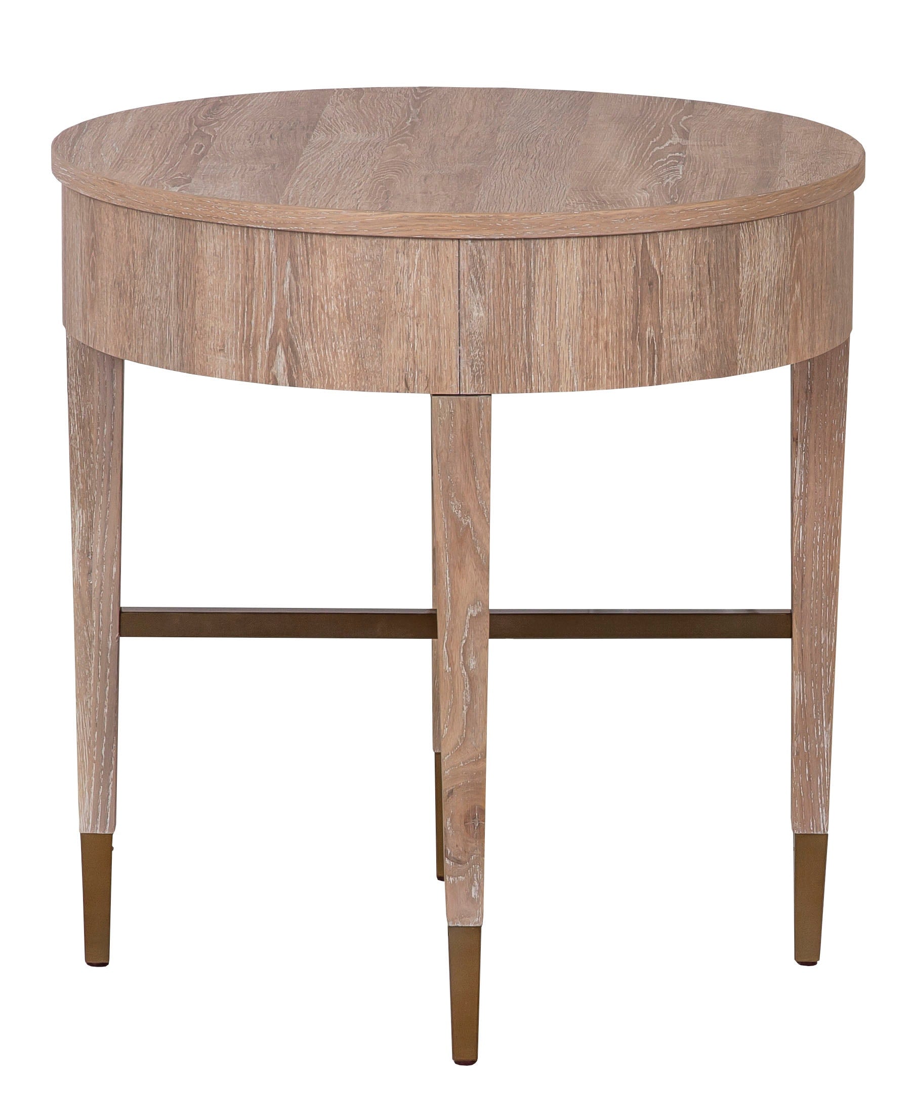 La Jolla Round End Table - Scrubbed Oak - High Pressured Laminate with solid wood