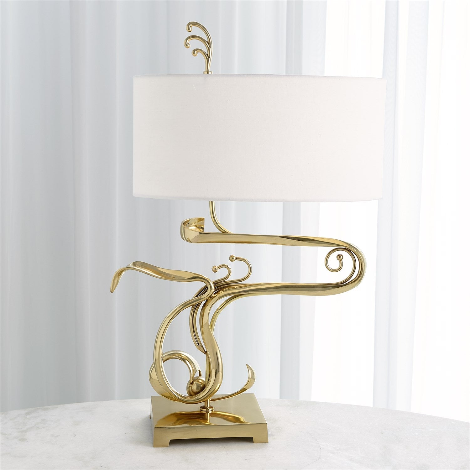 Fete Table Lamp-Global Views-GVSA-7.91190-Table LampsShiny Brass-3-France and Son