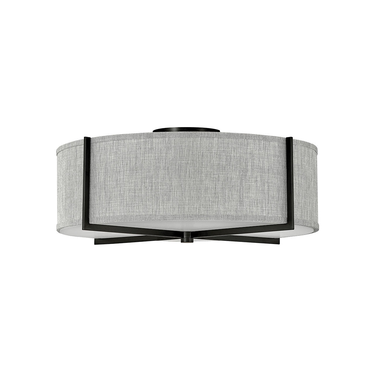 Foyer Axis - Large Semi-flush Mount-Hinkley Lighting-HINKLEY-41709BK-Flush MountsAxis Heathered Gray-Black-1-France and Son