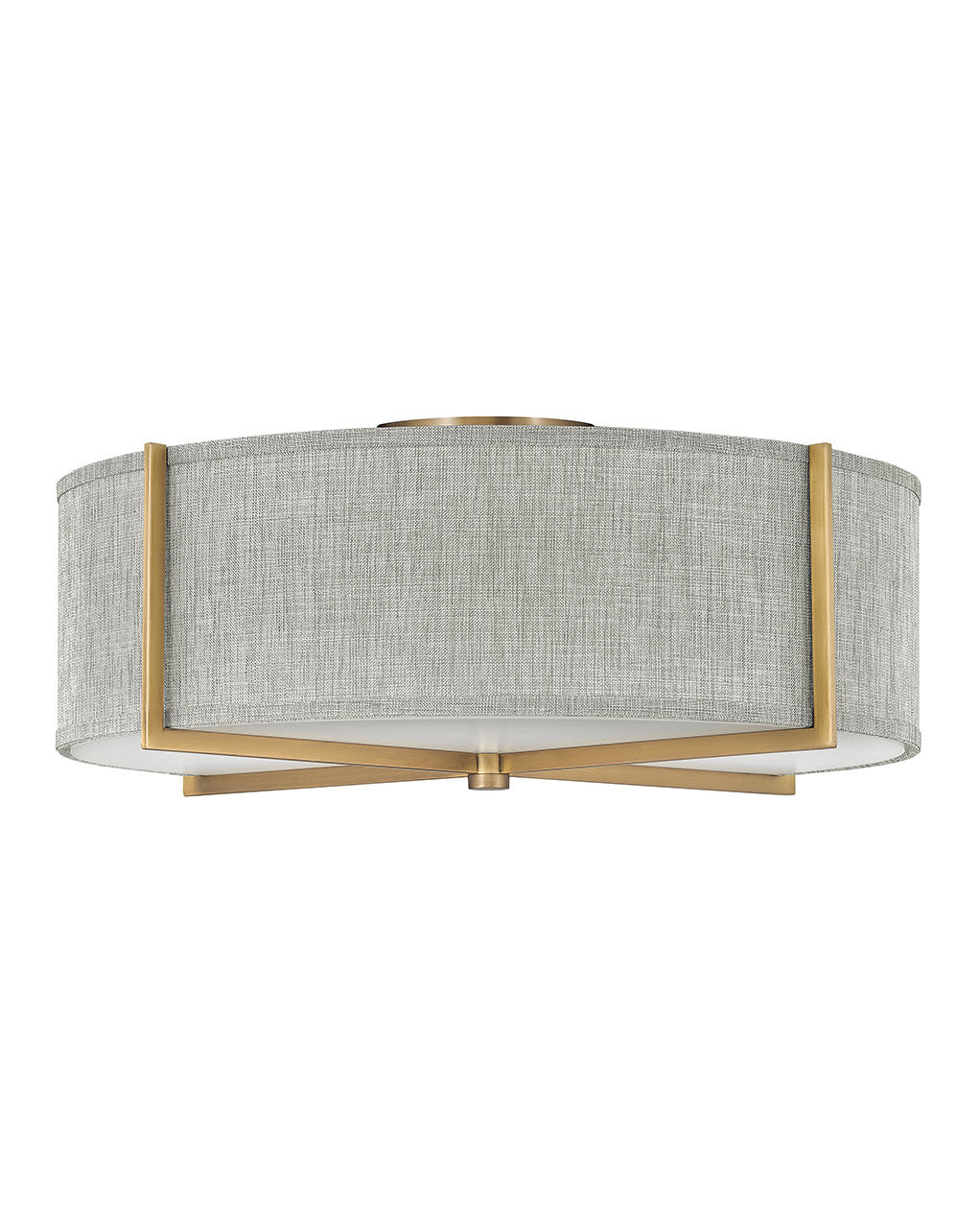 Foyer Axis - Large Semi-flush Mount-Hinkley Lighting-HINKLEY-41709HB-Flush MountsAxis Heathered Gray-Heritage Brass-3-France and Son