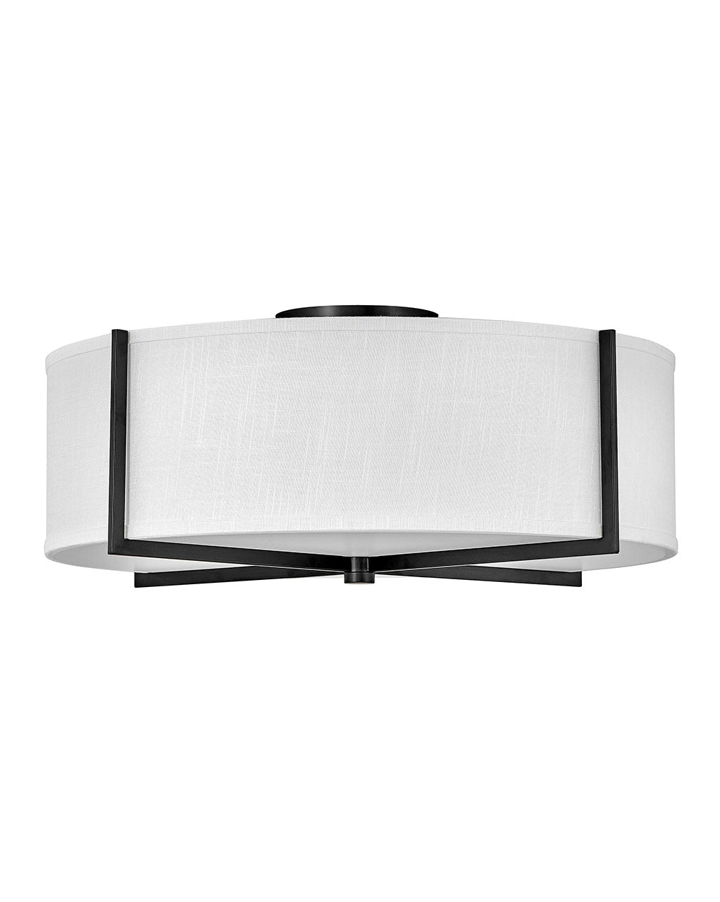 Foyer Axis - Large Semi-flush Mount-Hinkley Lighting-HINKLEY-41710BK-Flush MountsAxis Off White-Black-2-France and Son