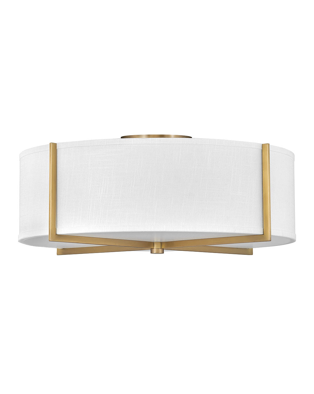 Foyer Axis - Large Semi-flush Mount-Hinkley Lighting-HINKLEY-41710HB-Flush MountsAxis Off White-Heritage Brass-4-France and Son