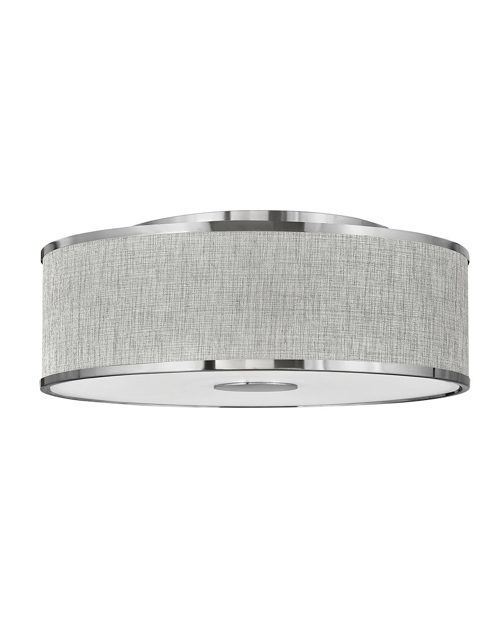 Foyer Halo Large Flush Mount-Hinkley Lighting-HINKLEY-42009BN-Flush MountsHeathered Grey Linen-Brushed Nickel-2-France and Son