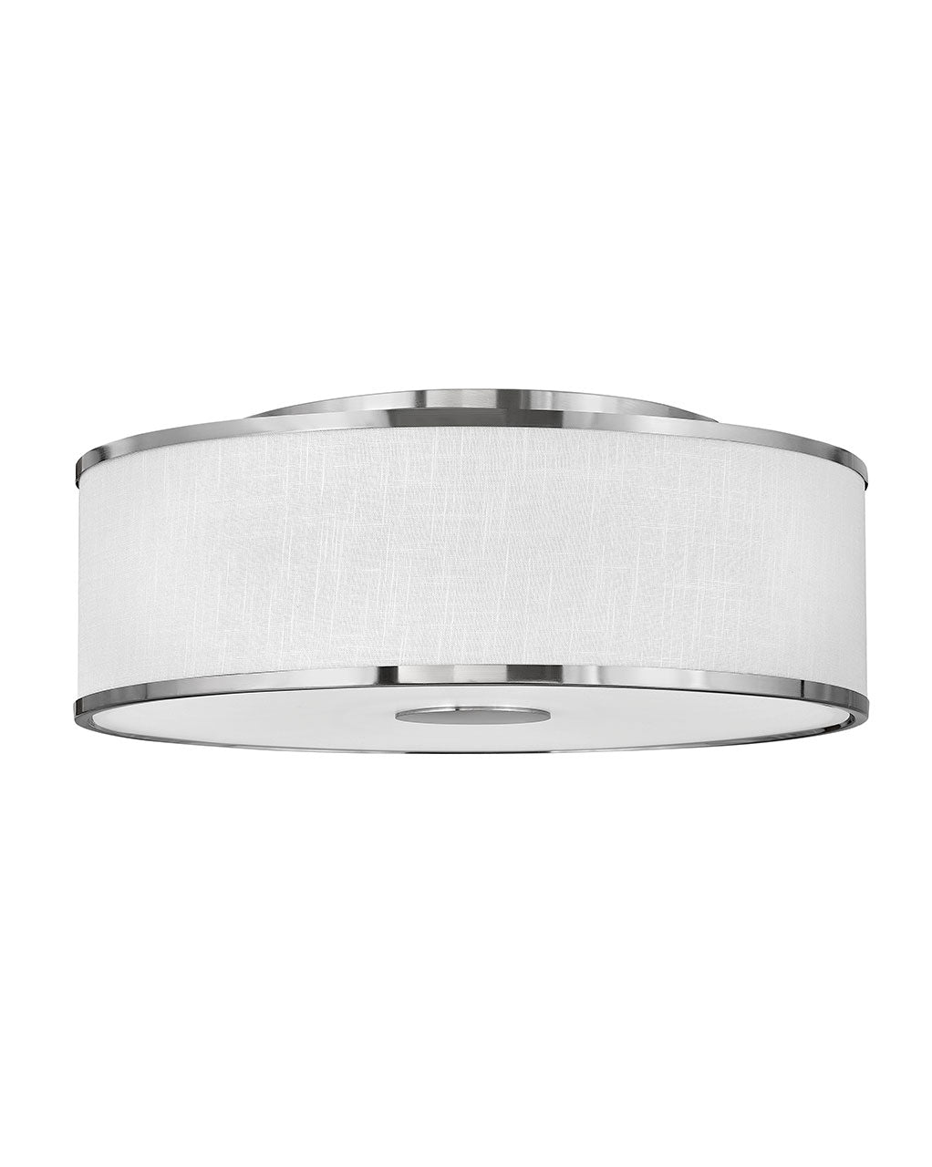 Foyer Halo Large Flush Mount-Hinkley Lighting-HINKLEY-42010BN-Flush MountsOff White Linen-Brushed Nickel-4-France and Son