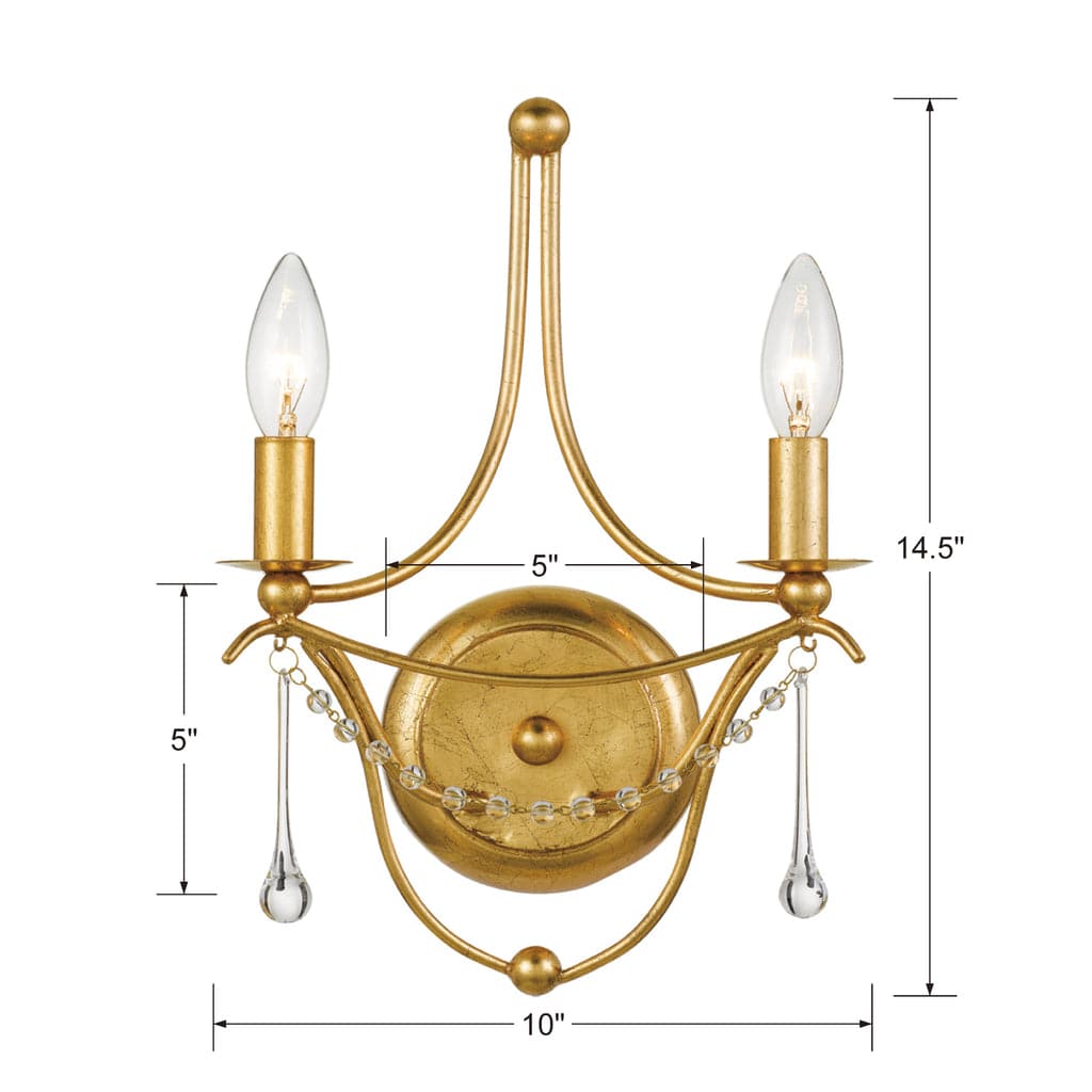 Metro 2 Light Sconce-Crystorama Lighting Company-CRYSTO-422-GA-Chandeliers-3-France and Son