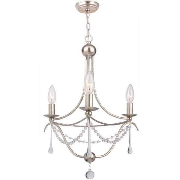 Metro 3 Light Antique Silver Mini Chandelier I-Crystorama Lighting Company-CRYSTO-423-SA-Chandeliers-1-France and Son