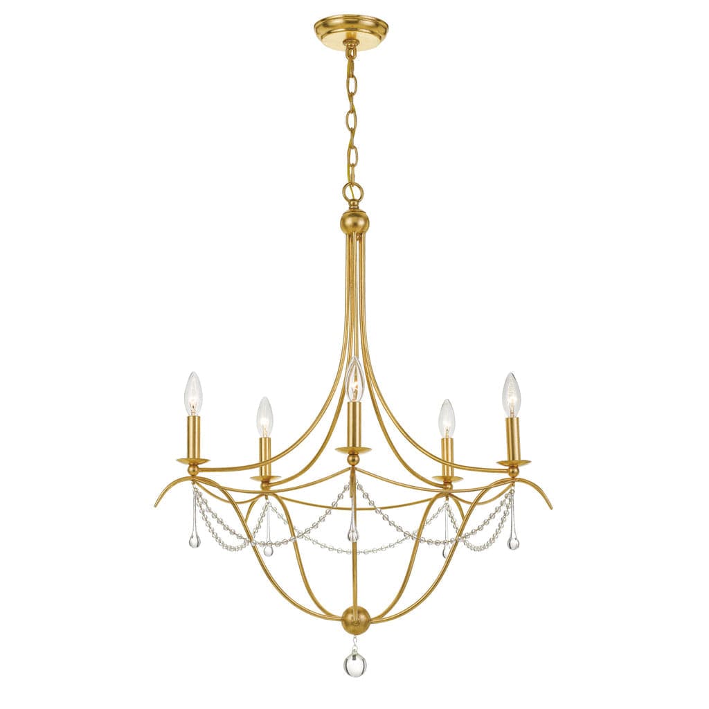 Metro 5 Light Crystal Beads Chandelier-Crystorama Lighting Company-CRYSTO-425-GA-Chandeliers-1-France and Son