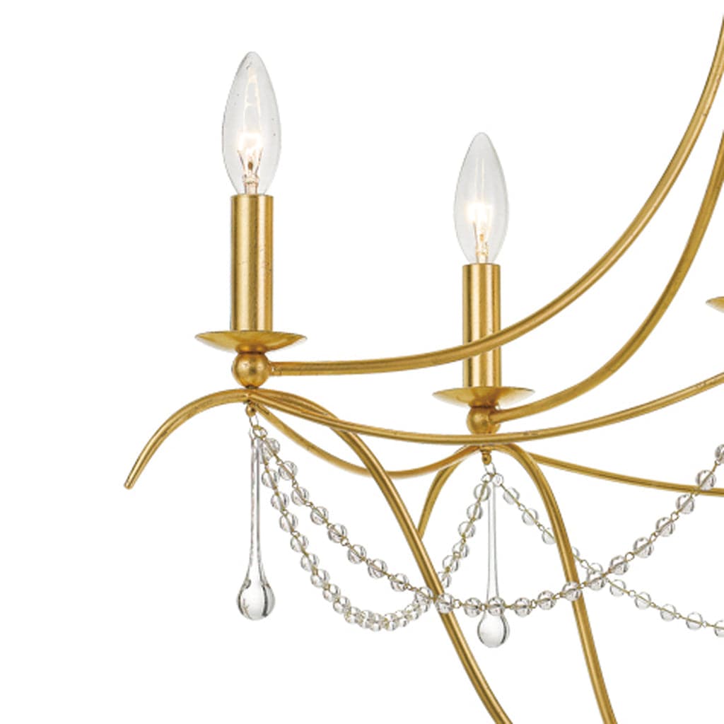 Metro 5 Light Crystal Beads Chandelier-Crystorama Lighting Company-CRYSTO-425-GA-Chandeliers-2-France and Son